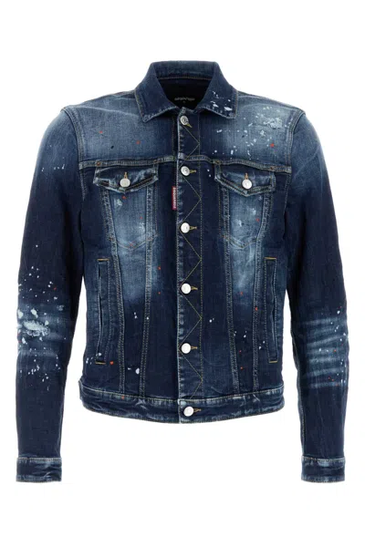 Dsquared2 Stretch Denim Dan Jacket In Blue