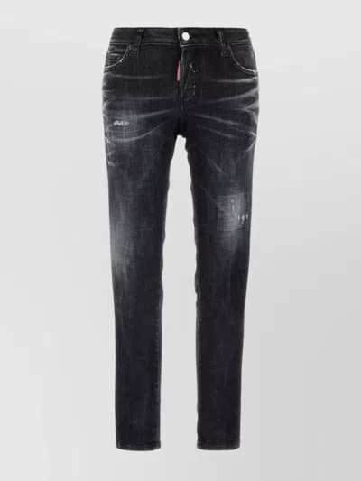 DSQUARED2 STRETCH DENIM JENNIFER JEANS WITH DISTRESSED AND FADED STYLE