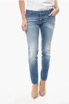 Dsquared2 Stretch Denim Jennifer Jeans With Silver-tone Monogram 14cm In Blue