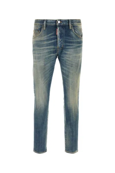 Dsquared2 Dsquared Men Stretch Denim Skater Jeans In Blue