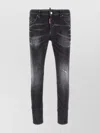 Dsquared2 Cool Gut Black Jeans With Belt Loops And Faded Effect In Denim Man In Black