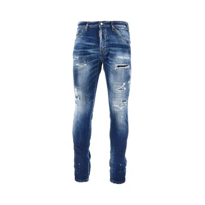 Dsquared2 Stretch Denim Teddy Jeans In Blue