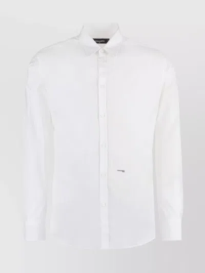 Dsquared2 Stretch Fabric Cotton Shirt In White