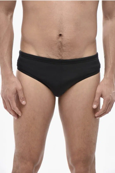 Dsquared2 Stretch Nylon Swim Brief With Contrast Logo In Black