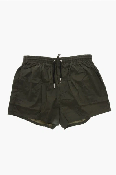 Dsquared2 Stretch Nylon Swimshorts In Black