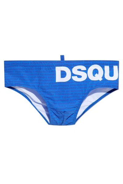 Dsquared2 Stretch Swim Briefs In Blue