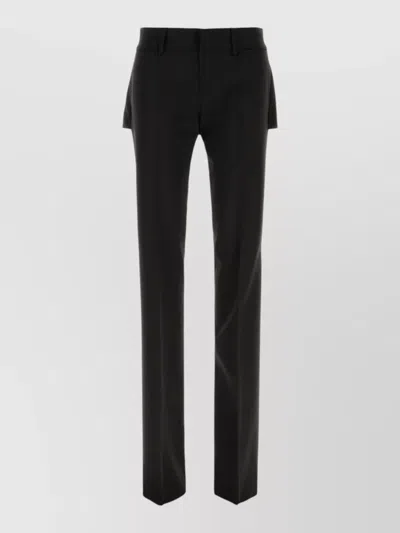 Dsquared2 Stretch Wool Peekaboo Tailored Straight Pants In Black