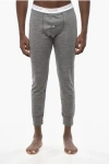 Dsquared2 Stretch Wool Pyjamas Pants With Logoed Elastic Band In Gray