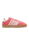 Dsquared2 Stripe-detail Lace-up Espadrilles In Red