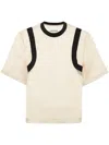 Dsquared2 Stripe-detail T-shirt In Neutrals