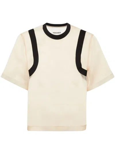 Dsquared2 Stripe-detail T-shirt In Neutrals