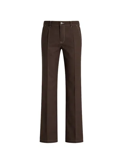 Dsquared2 Stripe-detail Tailored Trousers In Brown