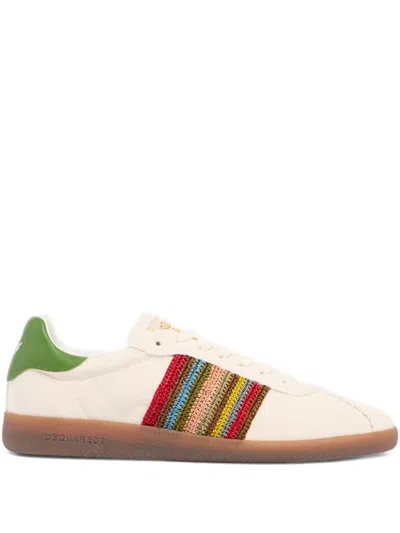 Dsquared2 Stripe Panel Trainers In Neutral