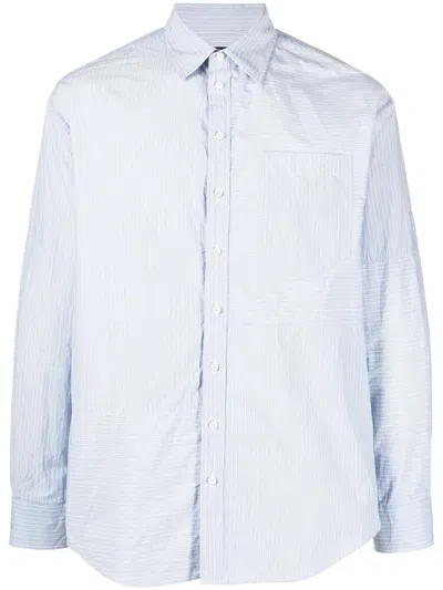 Dsquared2 Stripe-pattern Cotton Shirt In Blau