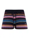 Dsquared2 Stripe-pattern Glitter-embellishment Shorts In Multi