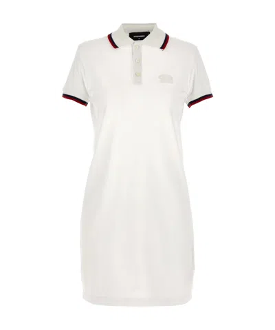 DSQUARED2 DSQUARED2 LOGO EMBROIDERED MAXI CUT OUT POLO DRESS