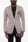 Dsquared2 Striped 2 Button Blazer With Flap Pockets