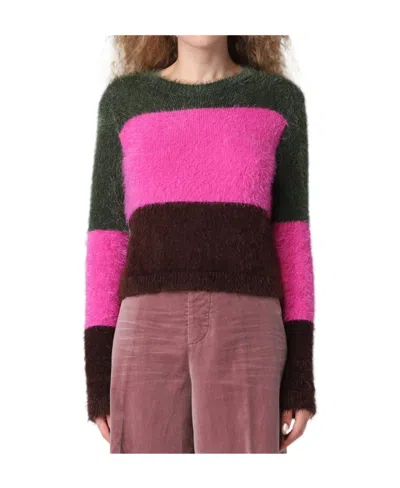 Dsquared2 Striped Brushed-effect Jumper In Brown