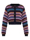Dsquared2 Striped Button-up Cardigan In Black