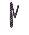 Dsquared2 Men Blue Tie With All-over Striped Motif In Silk Man In Multi