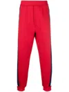 Dsquared2 Cotton Blend Track Pants In Red