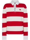 Dsquared2 Striped Cotton Knit Polo In 白色