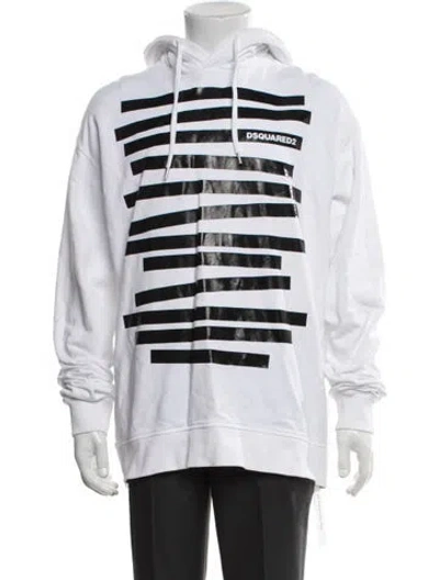 Pre-owned Dsquared2 Striped Crew Neck Hoodie In Black