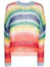 Dsquared2 Striped Crew-neck Jumper In Blue