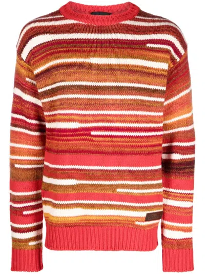 Dsquared2 Striped Crew-neck Jumper In Multicolor