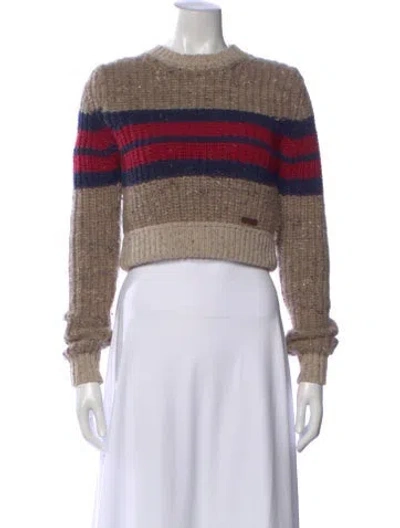 Pre-owned Dsquared2 Striped Crew Neck Sweater In Brown