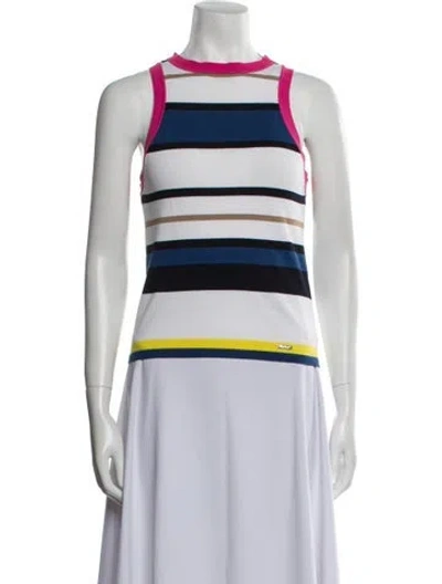 Pre-owned Dsquared2 Striped Crew Neck Top In White