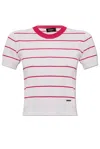 DSQUARED2 DSQUARED2 STRIPED CREWNECK RIBBED TOP