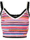Dsquared2 Cropped Sleeveless Knit Vest With Stripes In Multicolor