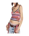 Dsquared2 Cropped Sleeveless Knit Vest With Stripes In Multicolor