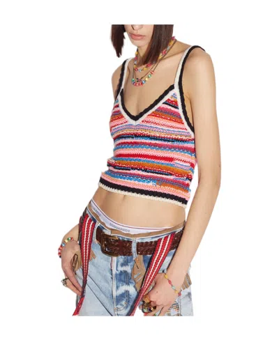 DSQUARED2 DSQUARED2 STRIPED KNITTED TANK TOP