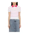 Dsquared2 Two-tone Striped Polo In White
