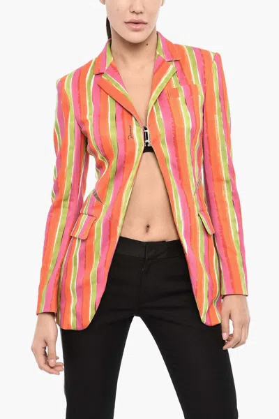 Dsquared2 Striped Cut-out Blazer In Multicolor
