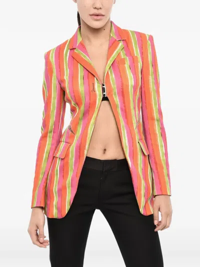 Dsquared2 Striped Cut-out Blazer In Multi