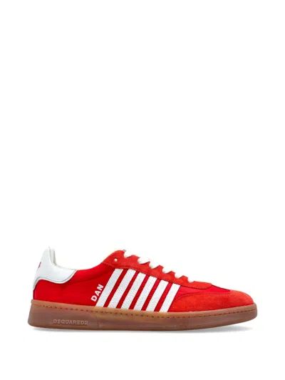 Dsquared2 Low Top Sneakers Leather Stripes Sole In Multi