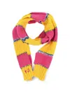 Dsquared2 Striped Distressed-effect Scarf In Yellow