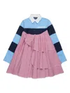 Dsquared2 Abito A Righe Con Ruches E Balze In Blue