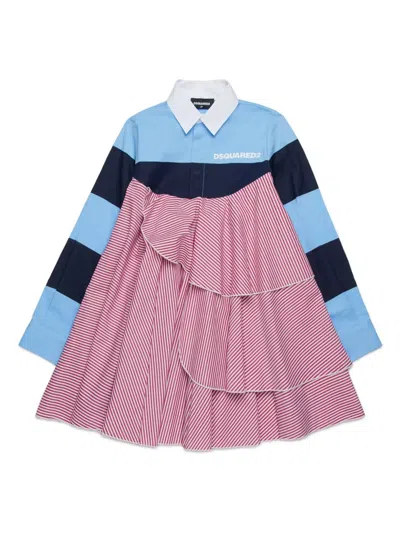 Dsquared2 Kids' Striped Dress In Red