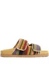 Dsquared2 Striped Flat Sandals In Neutral