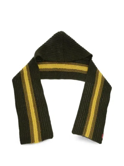 Dsquared2 Striped Hooded Scarf In Green