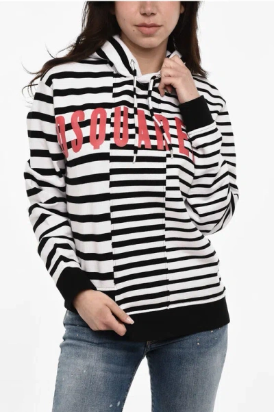 Dsquared2 Striped Hoodie With Frontal Print