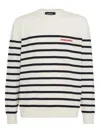 Dsquared2 Wool Sweater With Striped Pattern In Neutral