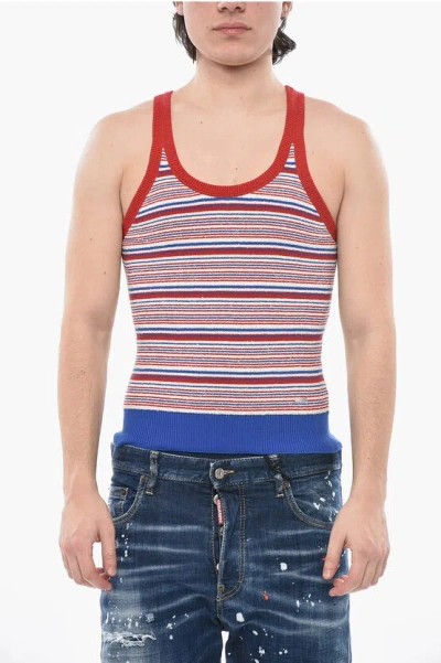 Dsquared2 Striped Knit Tank Top In Multi