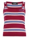 Dsquared2 Striped Knit Tank Top In Red