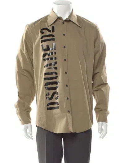 Pre-owned Dsquared2 Striped Long Sleeve Dress Shirt In Neutral