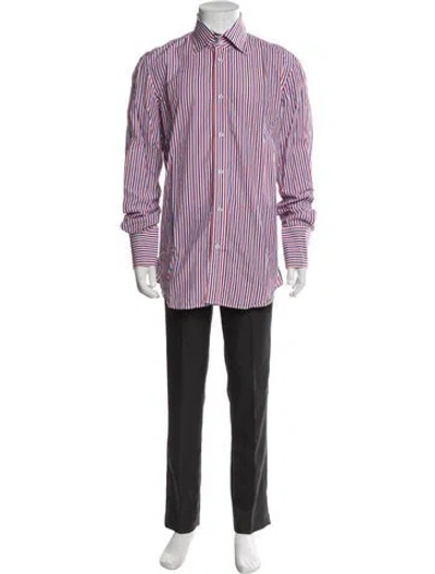 Pre-owned Dsquared2 Striped Long Sleeve Dress Shirt In Red